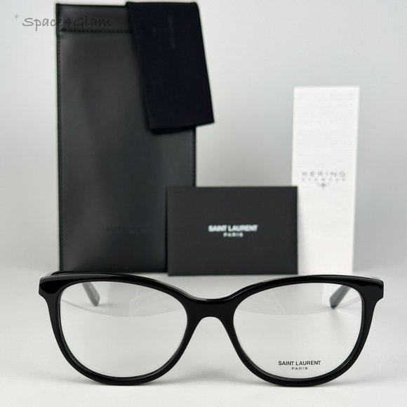 NEW Saint Laurent SL504 001 Shiny Black Cat Eye Women Eyeglasses - Picture 1 of 10
